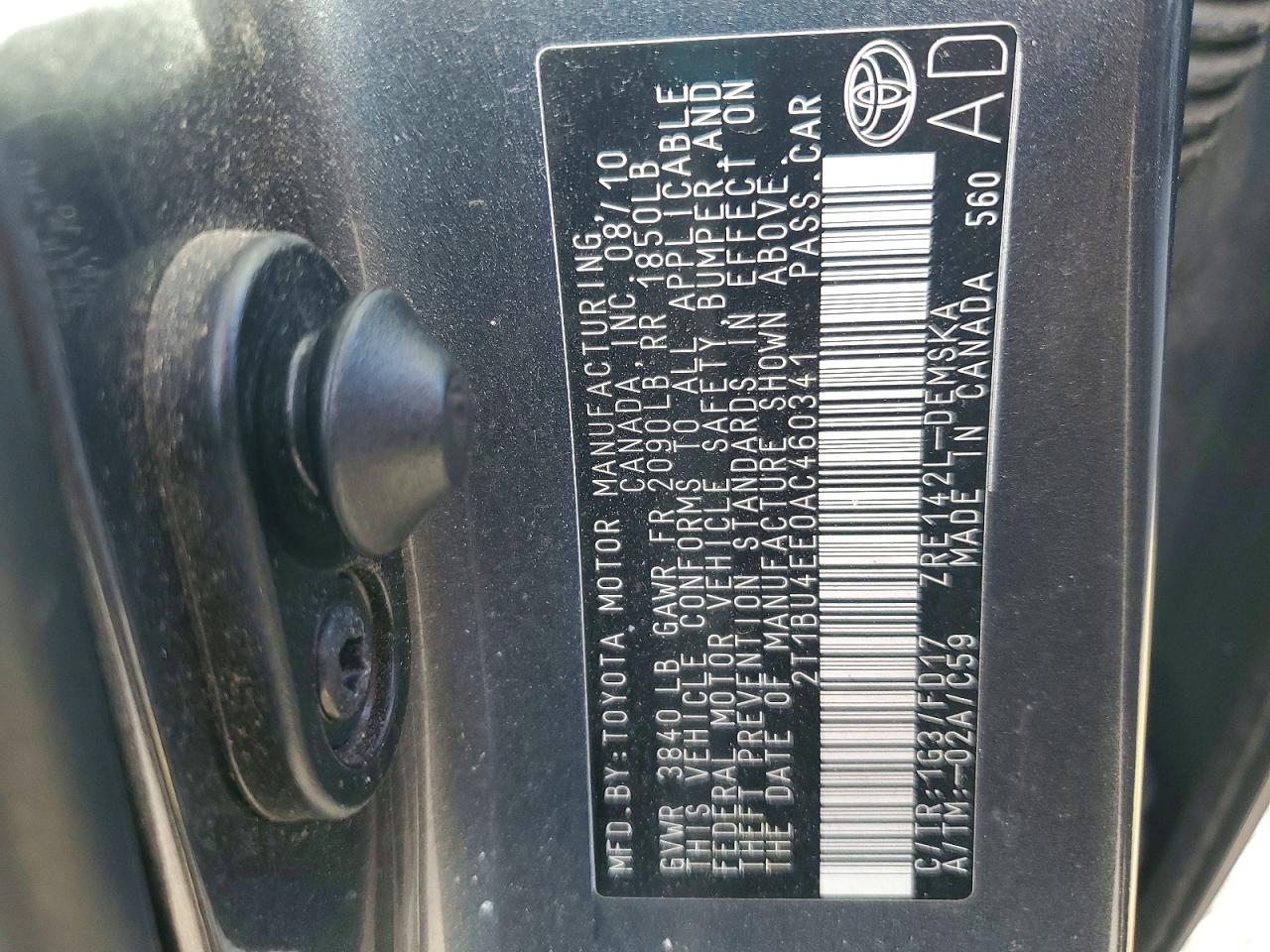 2010 TOYOTA COROLLA BASE photo 12