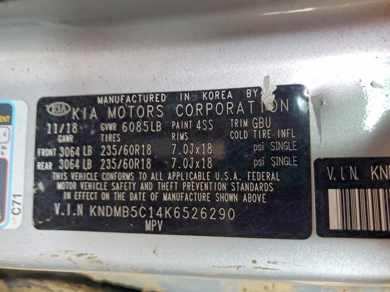 2019 KIA SEDONA LX photo 25