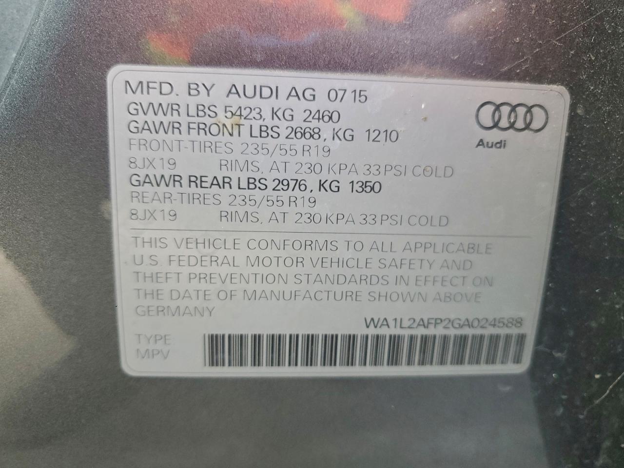 2016 AUDI Q5 PREMIUM PLUS photo 12