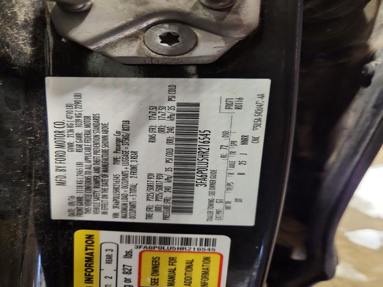 2017 FORD FUSION SE HYBRID photo 12