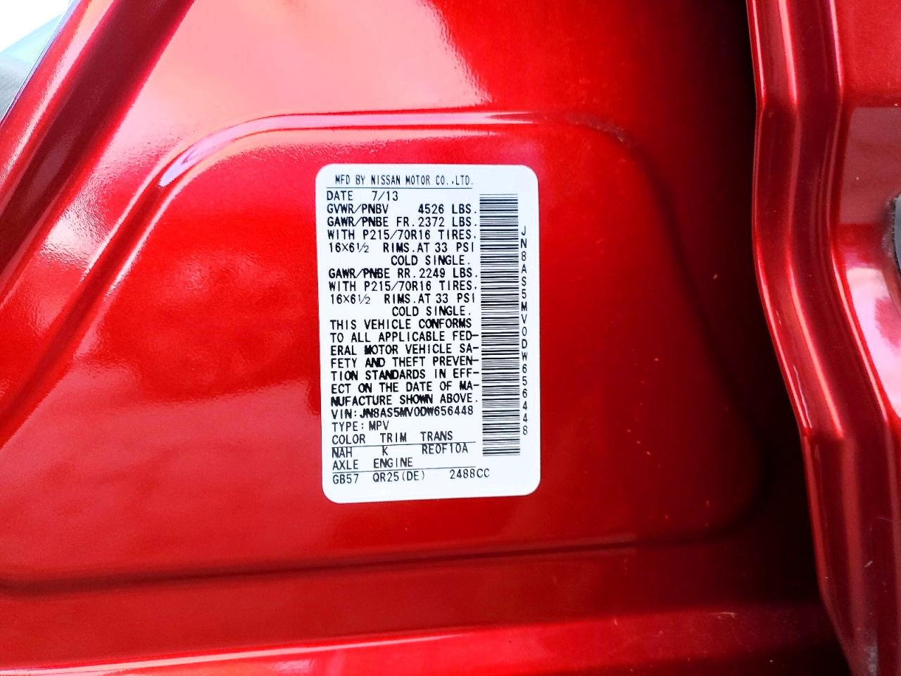 2013 NISSAN ROGUE S photo 13