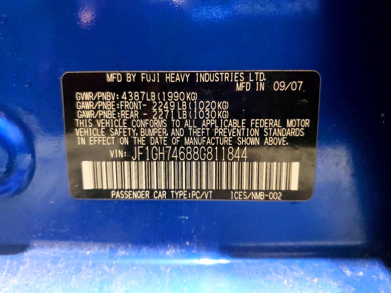 2008 SUBARU IMPREZA WRX photo 34