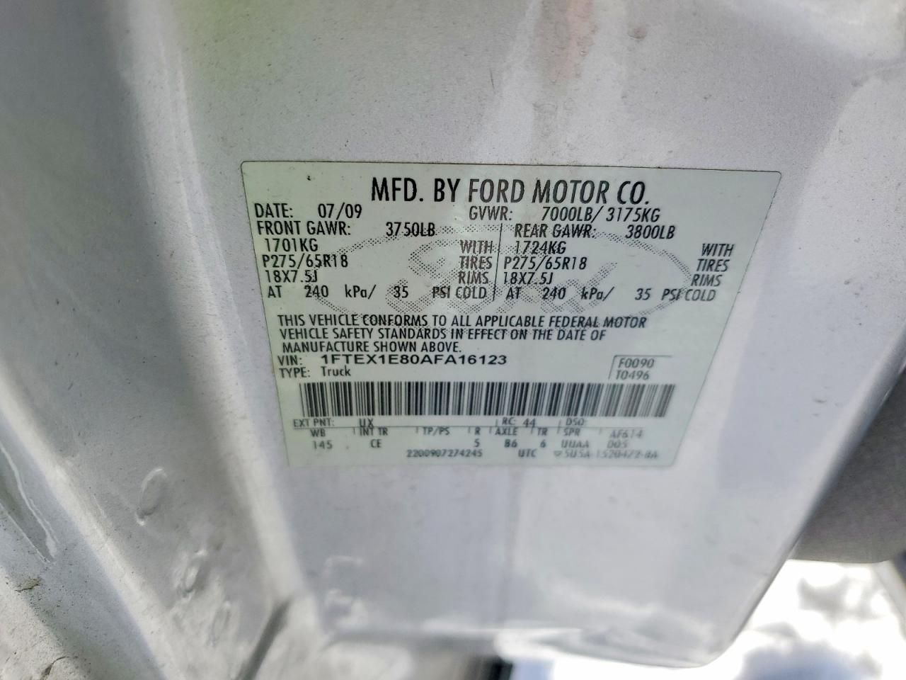 2010 FORD F150 SUPER CAB photo 12