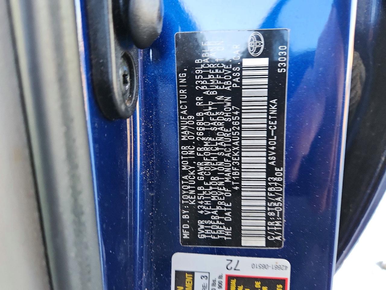 2010 TOYOTA CAMRY BASE photo 12