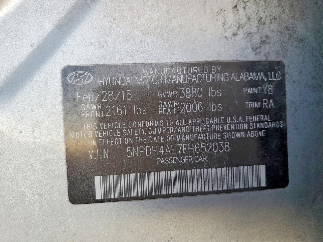 2015 HYUNDAI ELANTRA SE photo 12