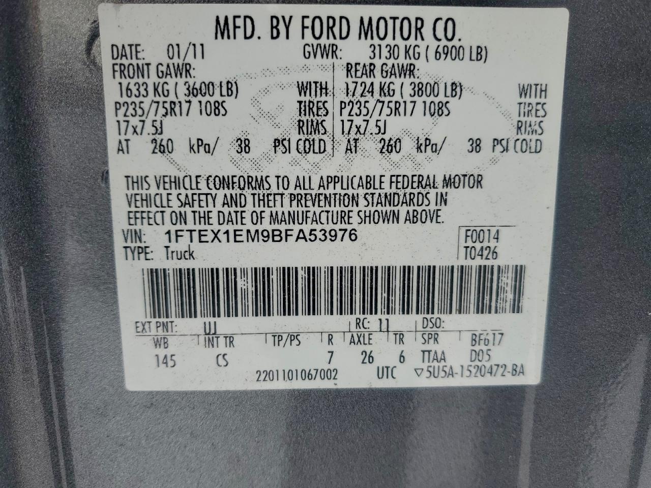 2011 FORD F150 SUPER CAB photo 12