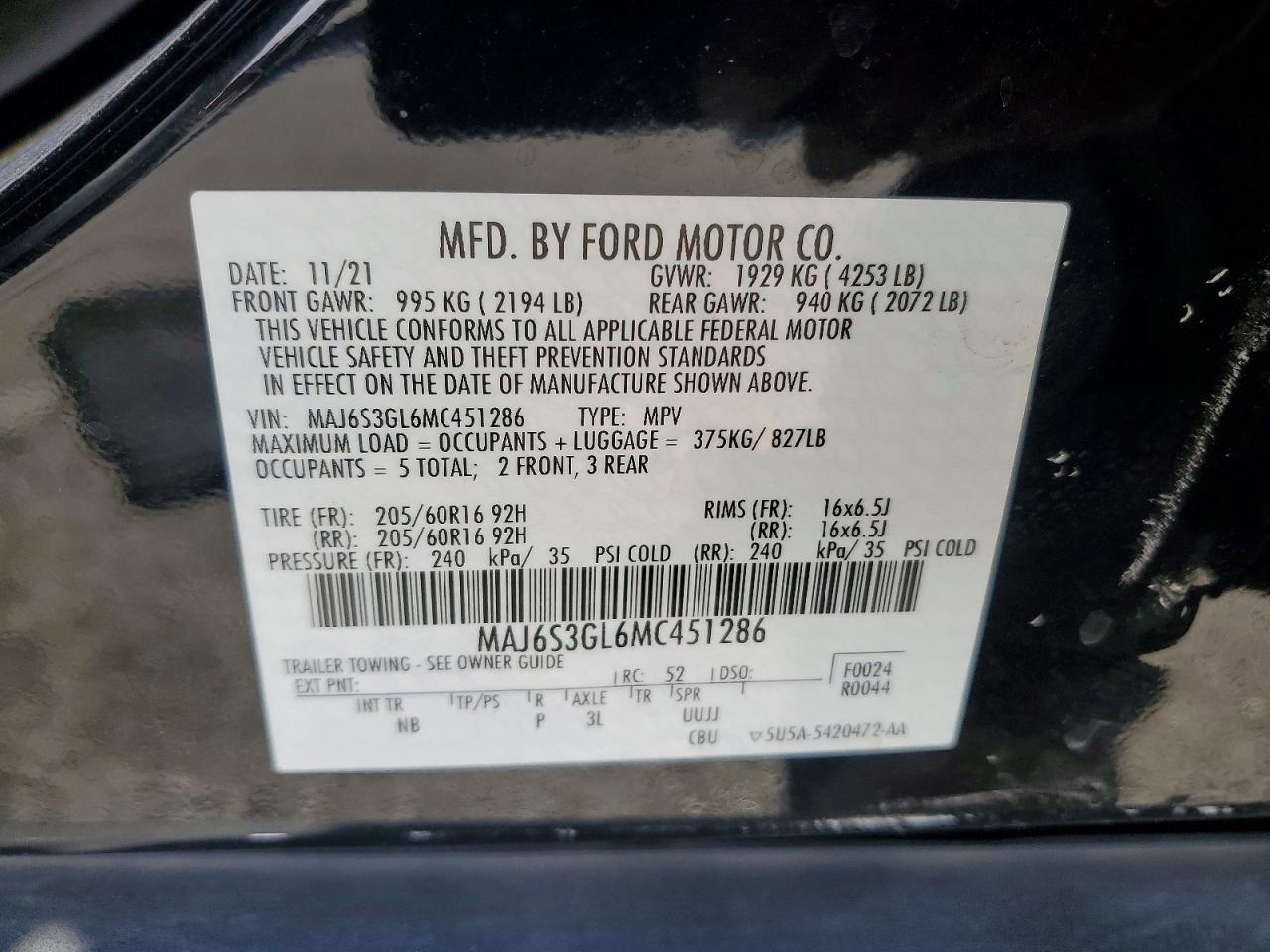 2021 FORD ECOSPORT SE photo 13