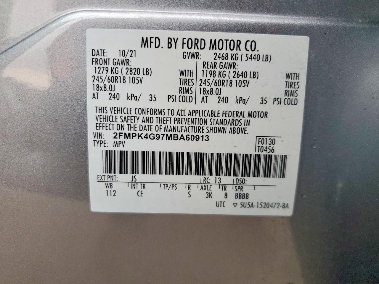 2021 FORD EDGE SE photo 13