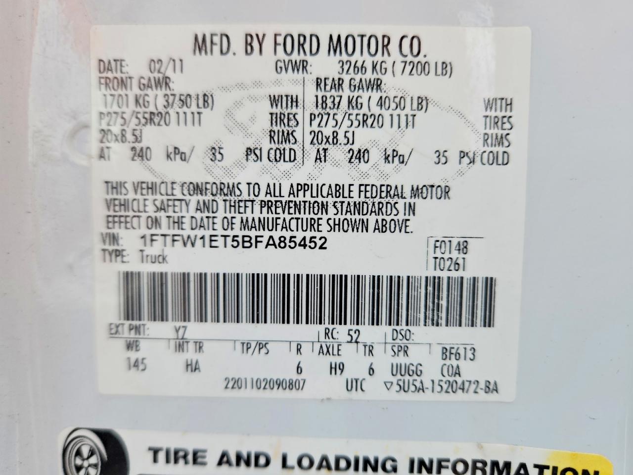2011 FORD F150 SUPERCREW photo 12