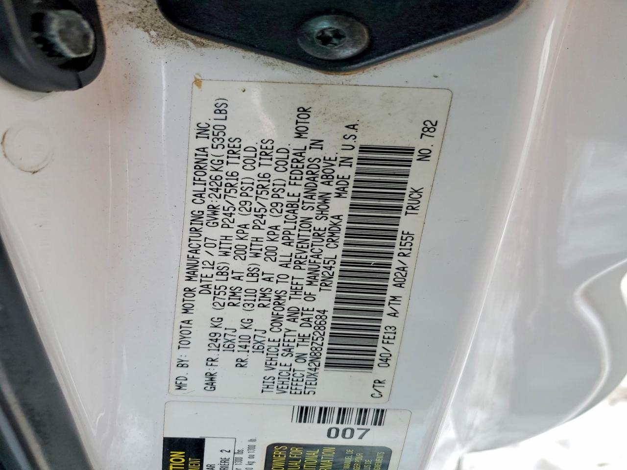 2008 TOYOTA TACOMA ACCESS CAB photo 12