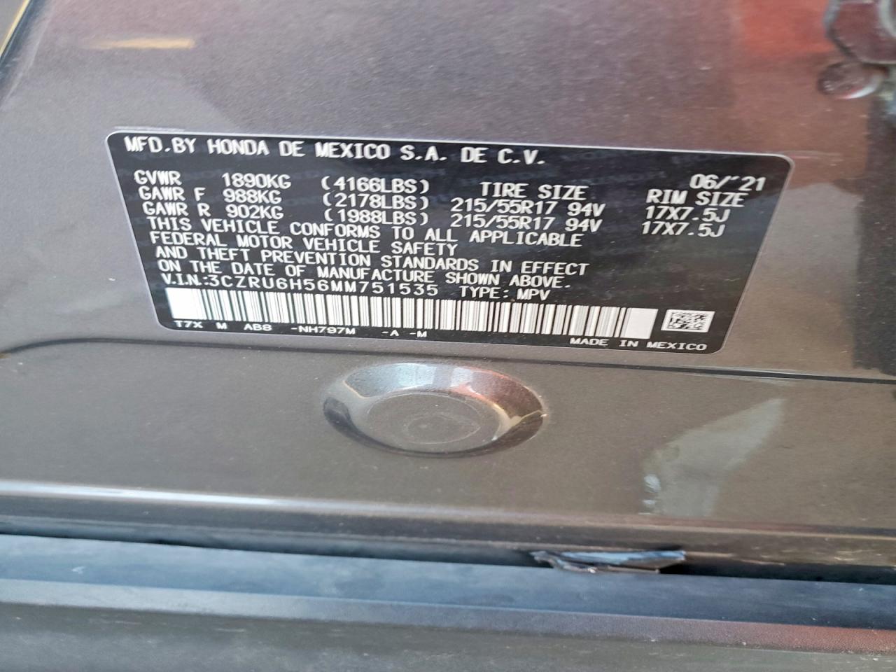 2021 HONDA HR-V EX photo 23