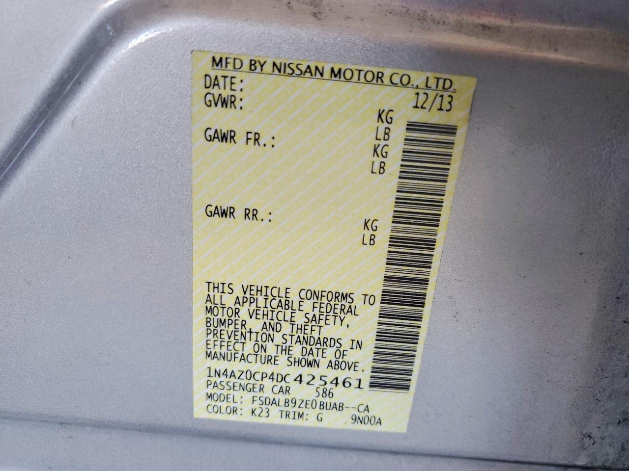 2013 NISSAN LEAF S photo 12