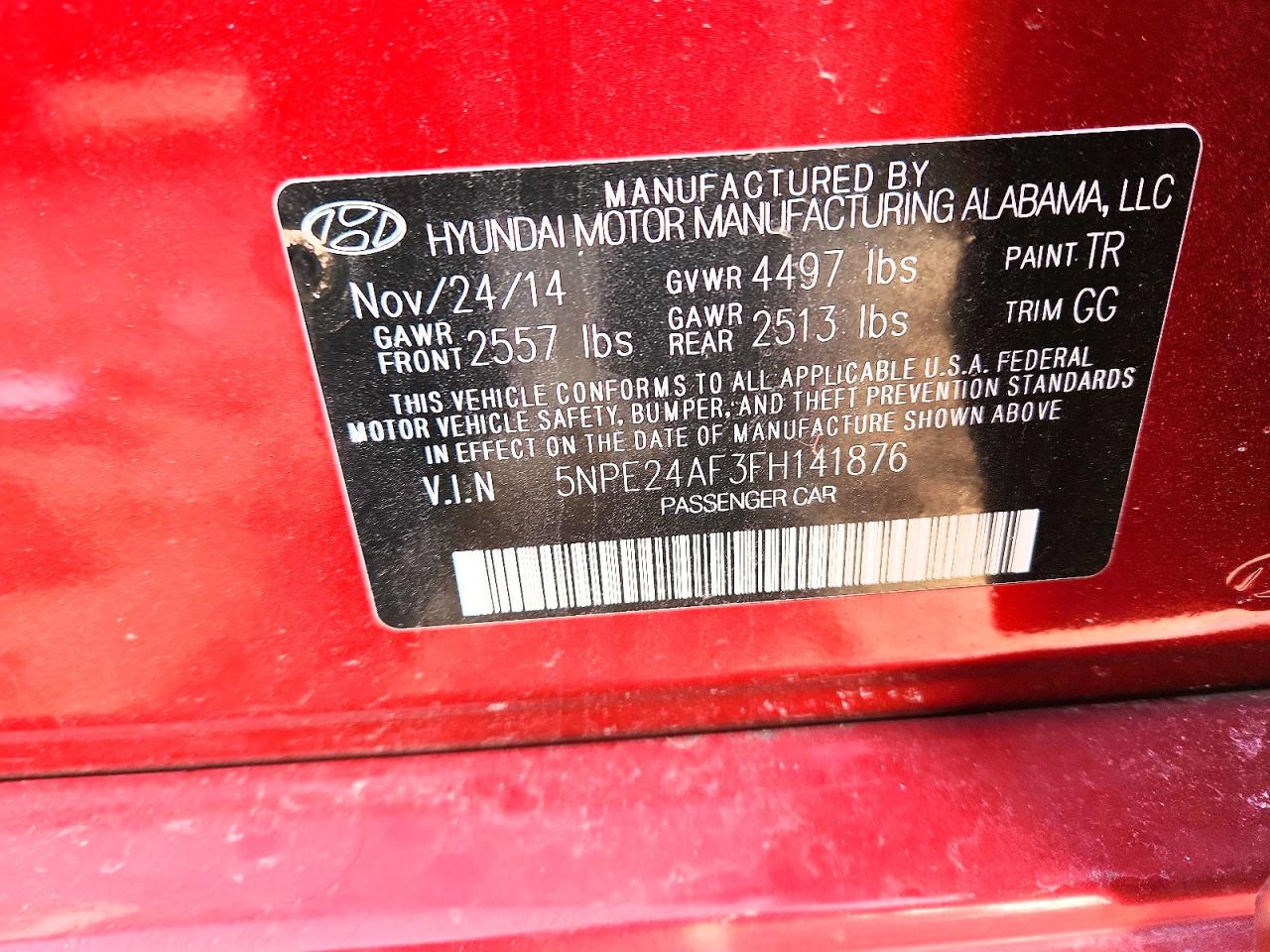 2015 HYUNDAI SONATA SE photo 12