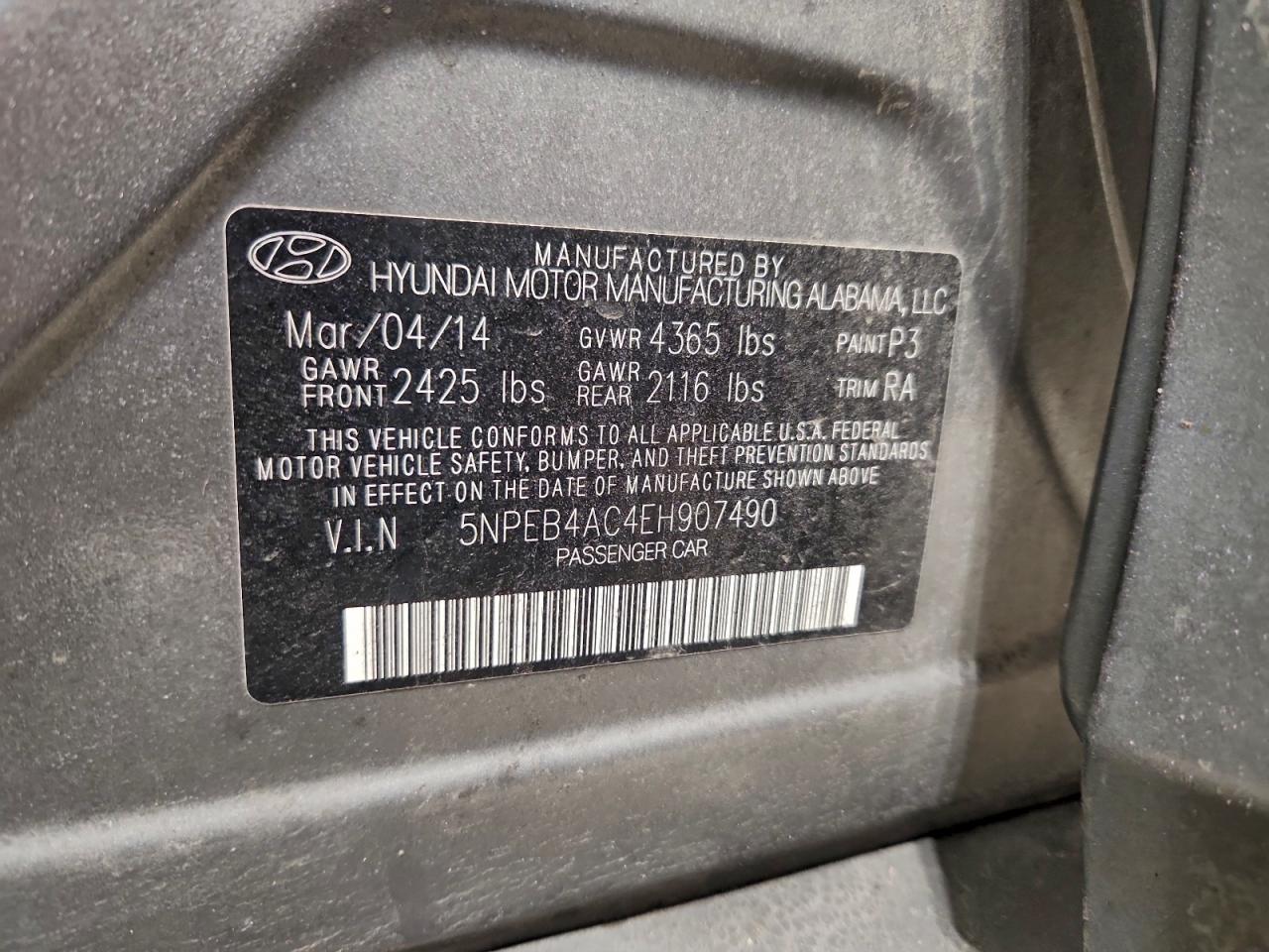 2014 HYUNDAI SONATA GLS photo 12