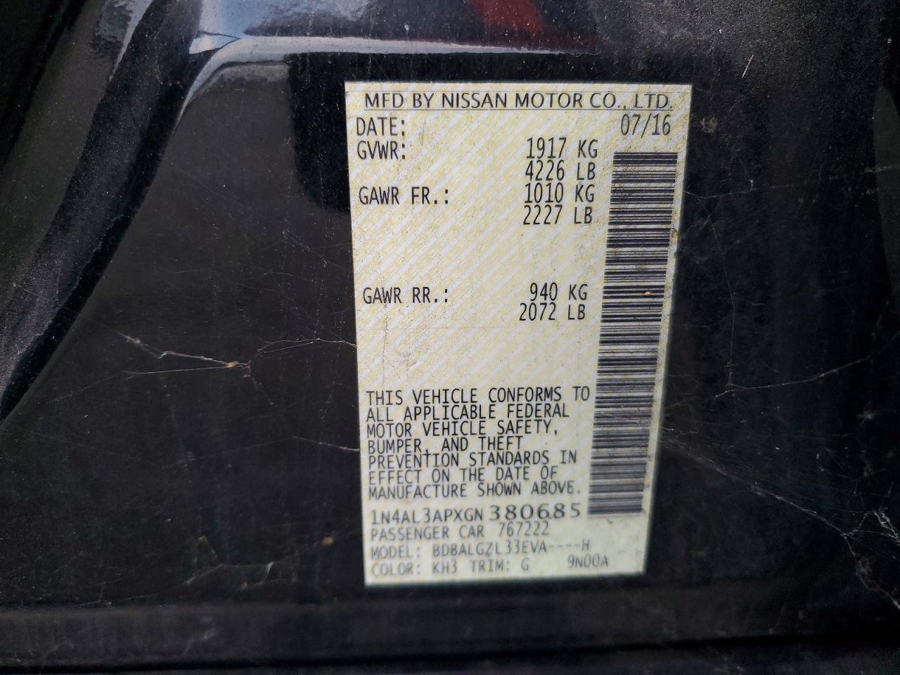 2016 NISSAN ALTIMA 2.5 photo 23