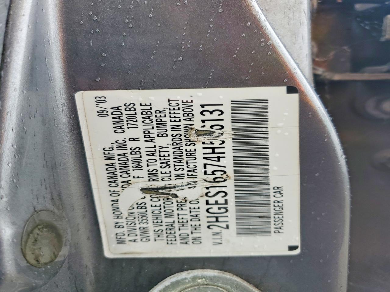 2004 HONDA CIVIC LX photo 23