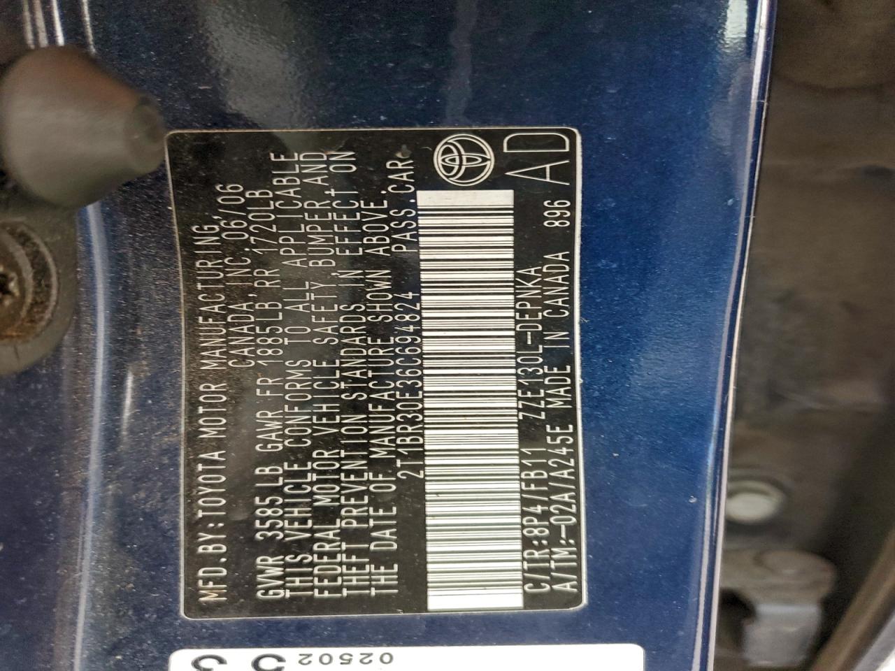 2006 TOYOTA COROLLA CE photo 23