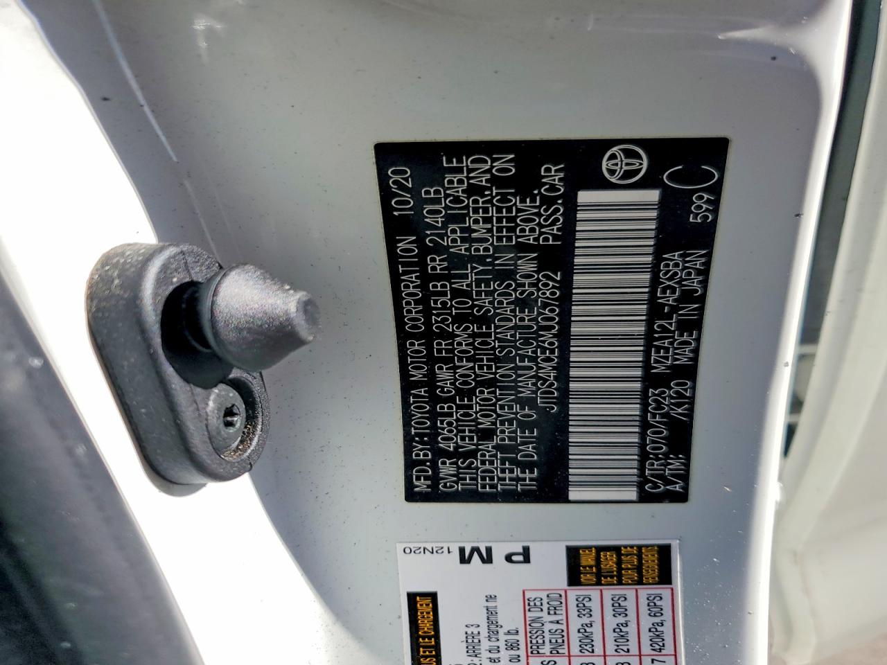 2021 TOYOTA COROLLA SE photo 12