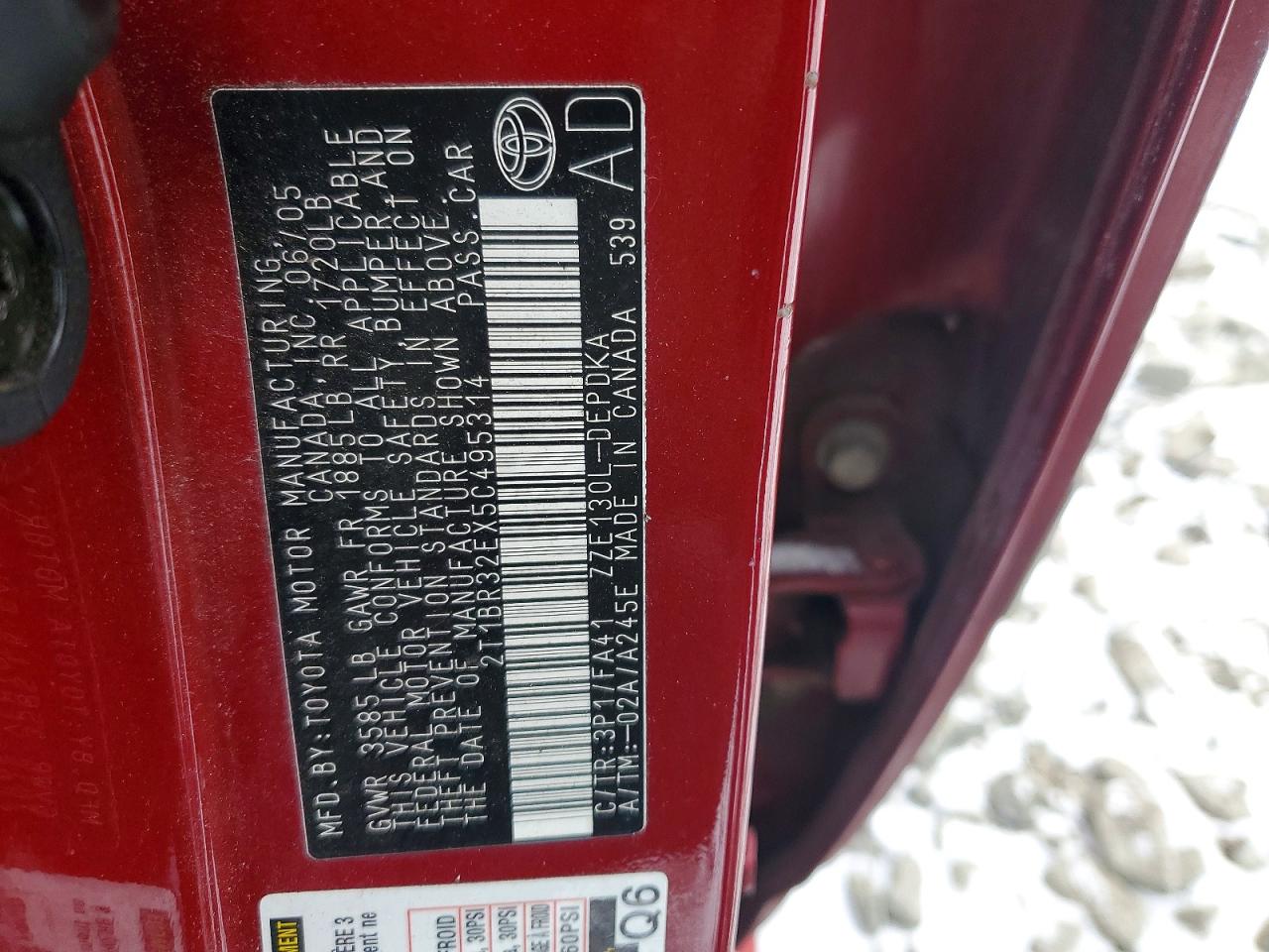2005 TOYOTA COROLLA CE photo 13
