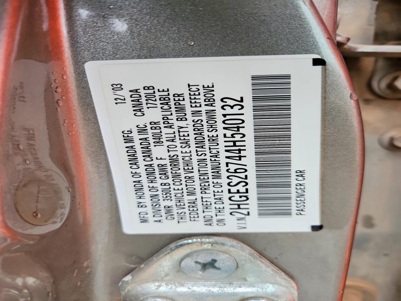 2004 HONDA CIVIC EX photo 12