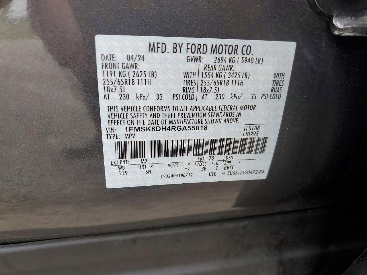 2024 FORD EXPLORER XLT photo 13