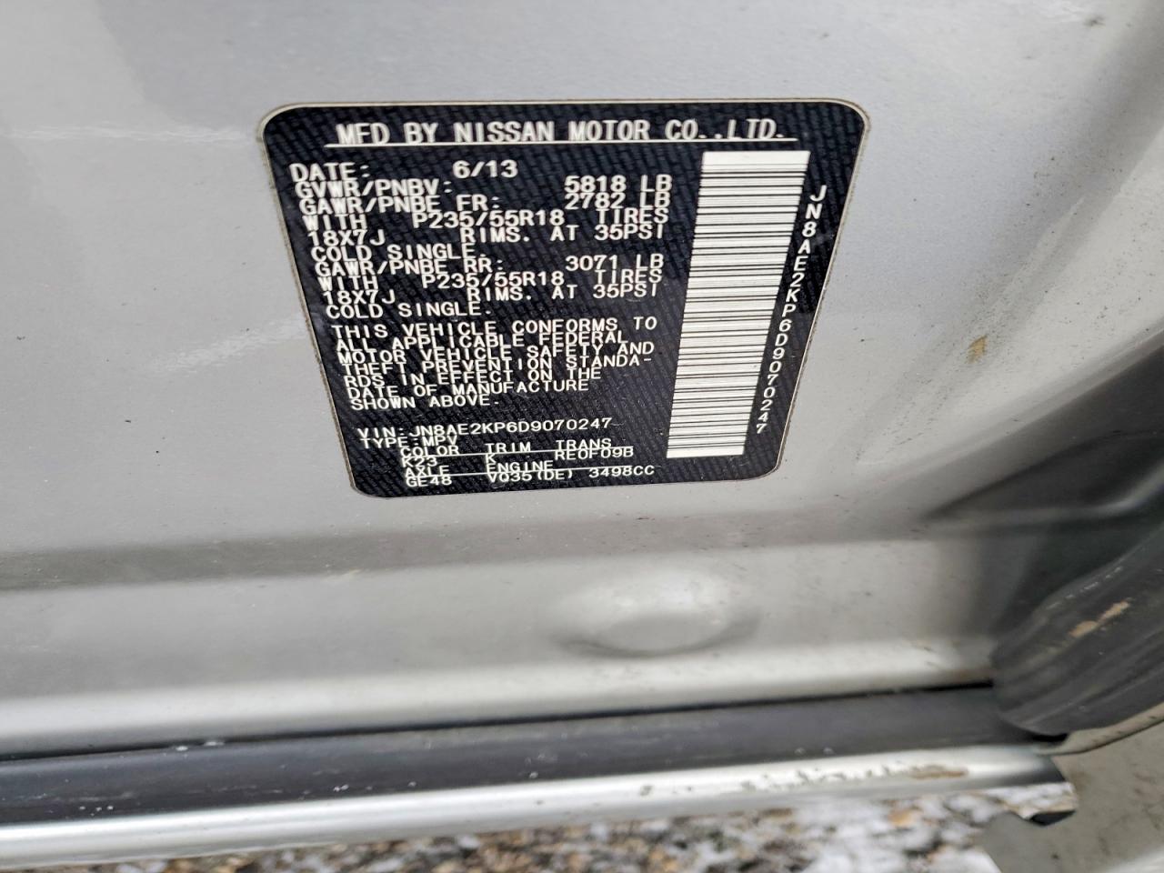 2013 NISSAN QUEST S photo 13