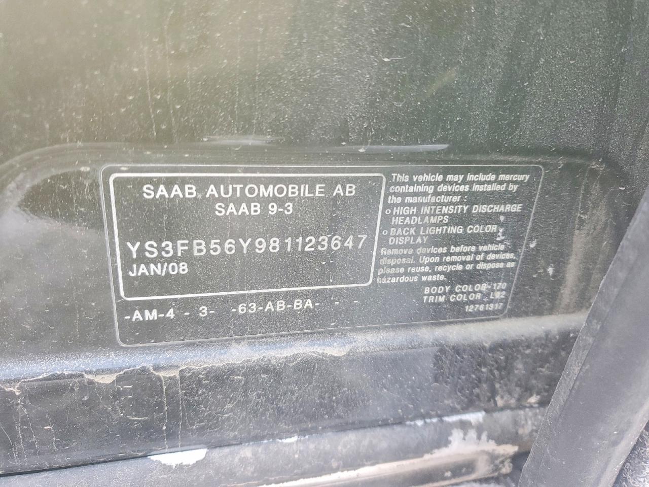 2008 SAAB 9-3 2.0T photo 13