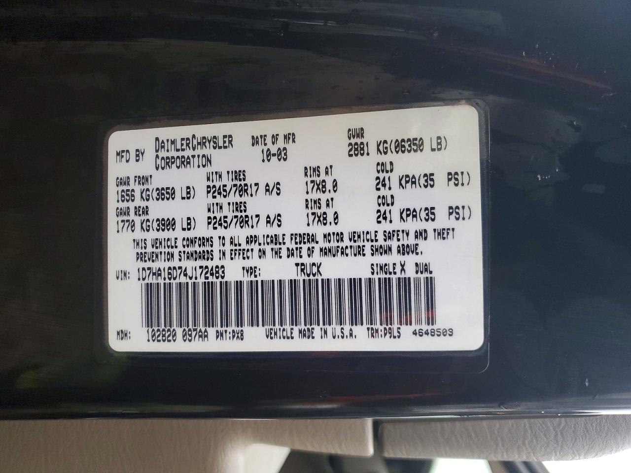 2004 DODGE RAM 1500 ST photo 23