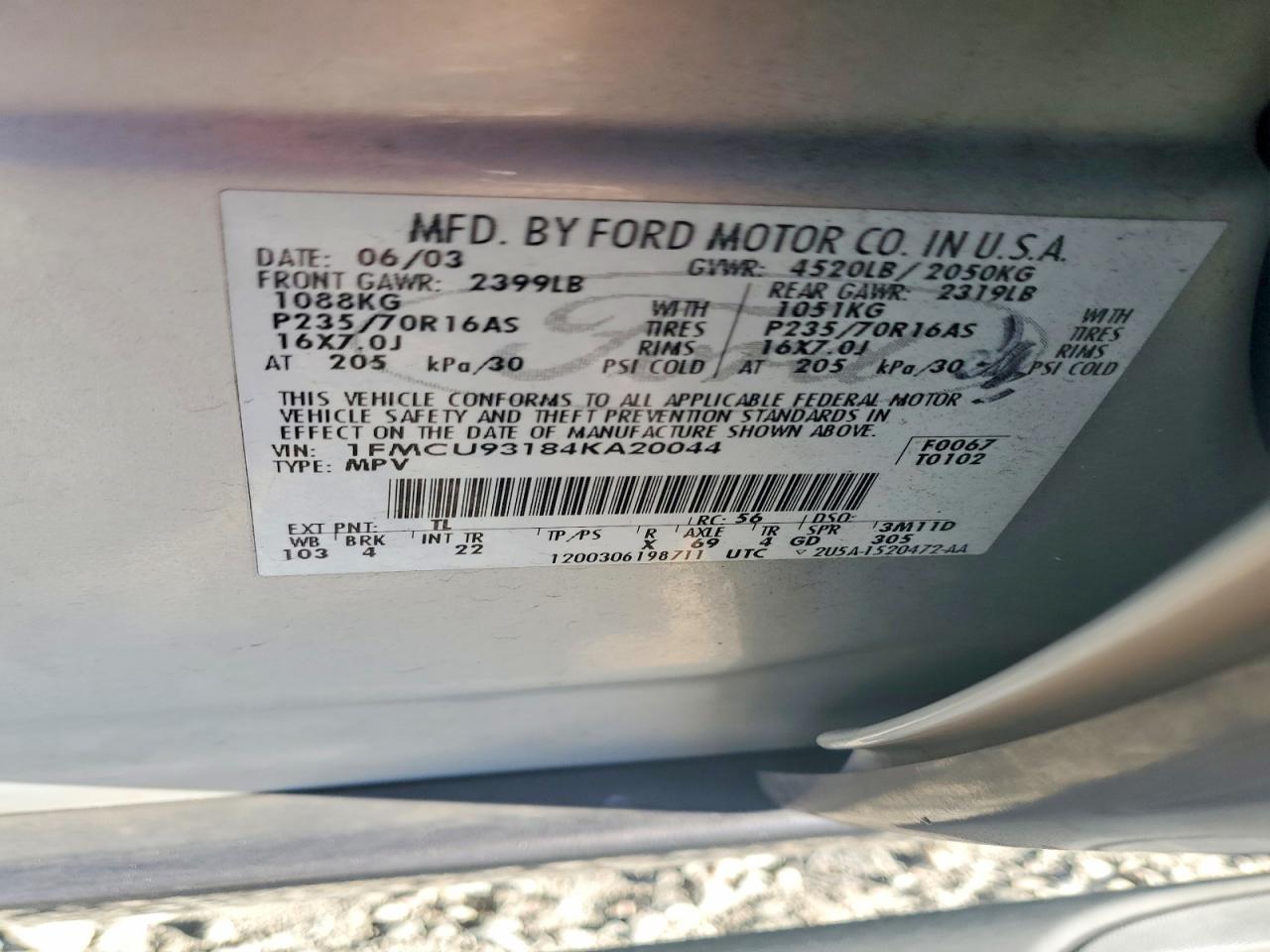 2004 FORD ESCAPE XLT photo 13