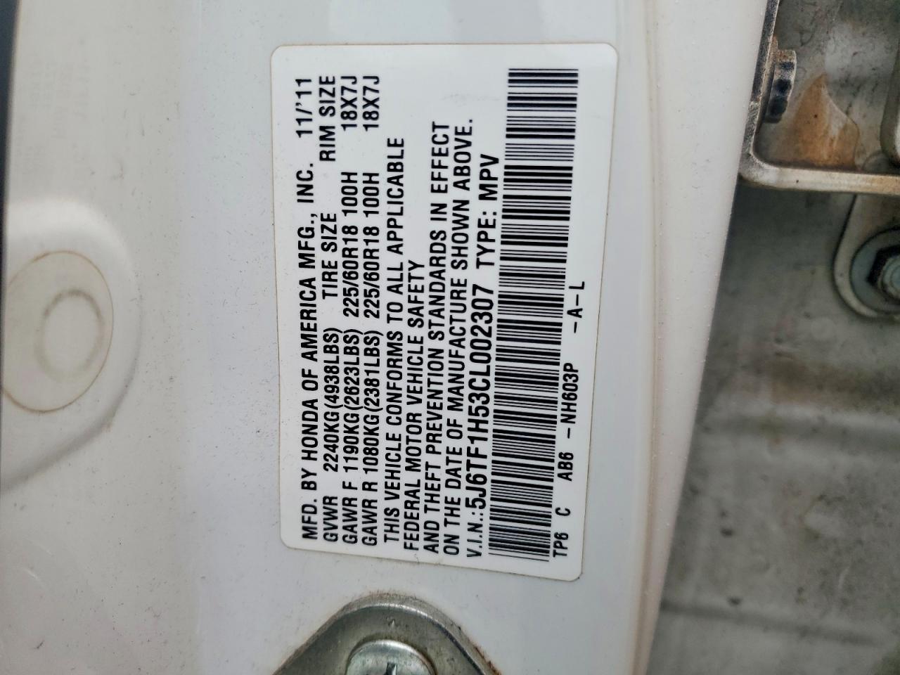 2012 HONDA CROSSTOUR EXL photo 12
