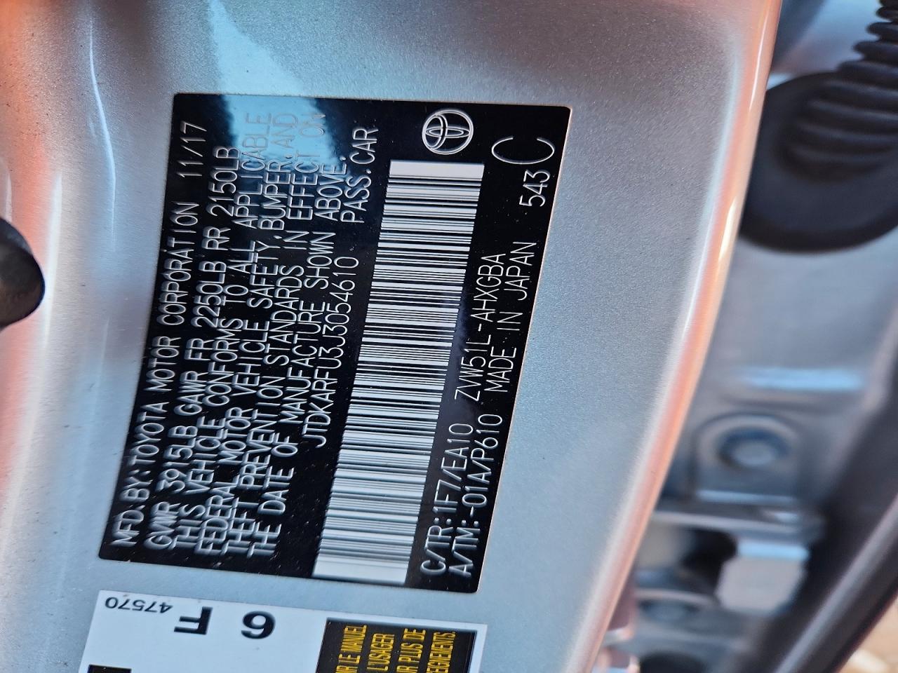 2018 TOYOTA PRIUS photo 13