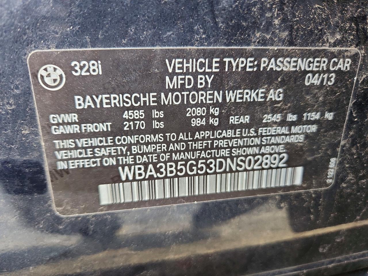 2013 BMW 328 XI SULEV photo 12