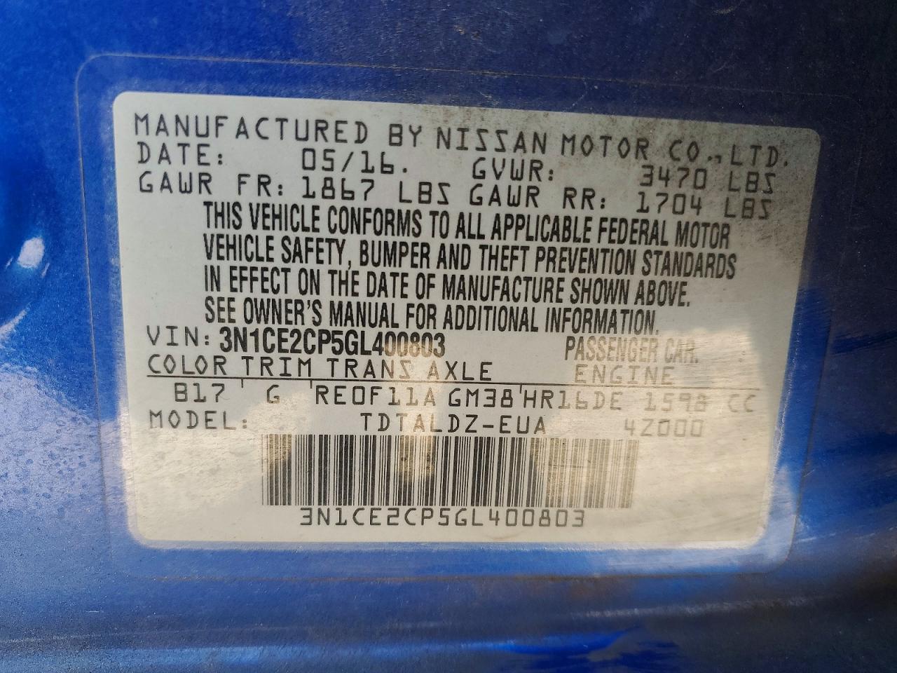 2016 NISSAN VERSA NOTE S photo 23