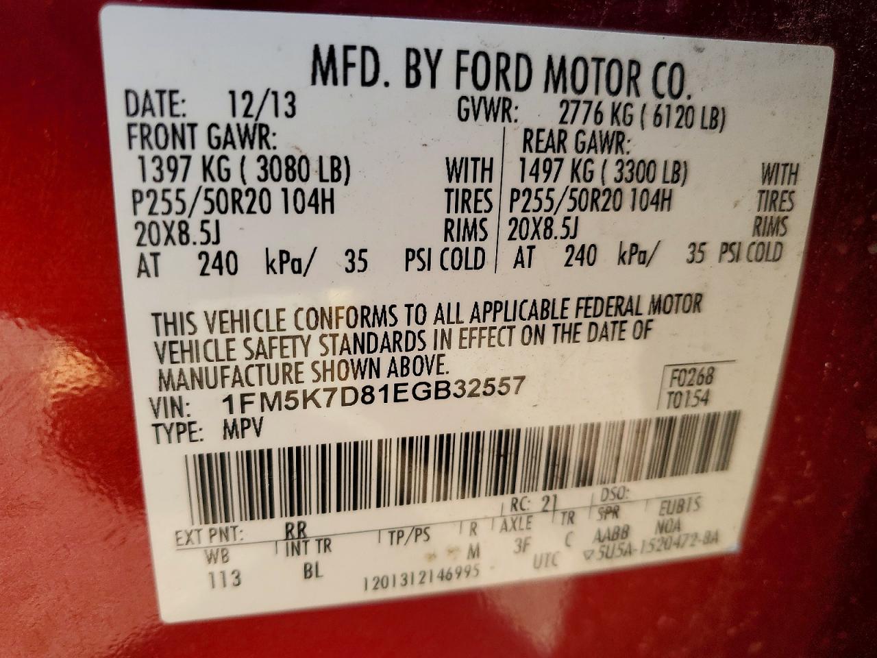 2014 FORD EXPLORER XLT photo 13