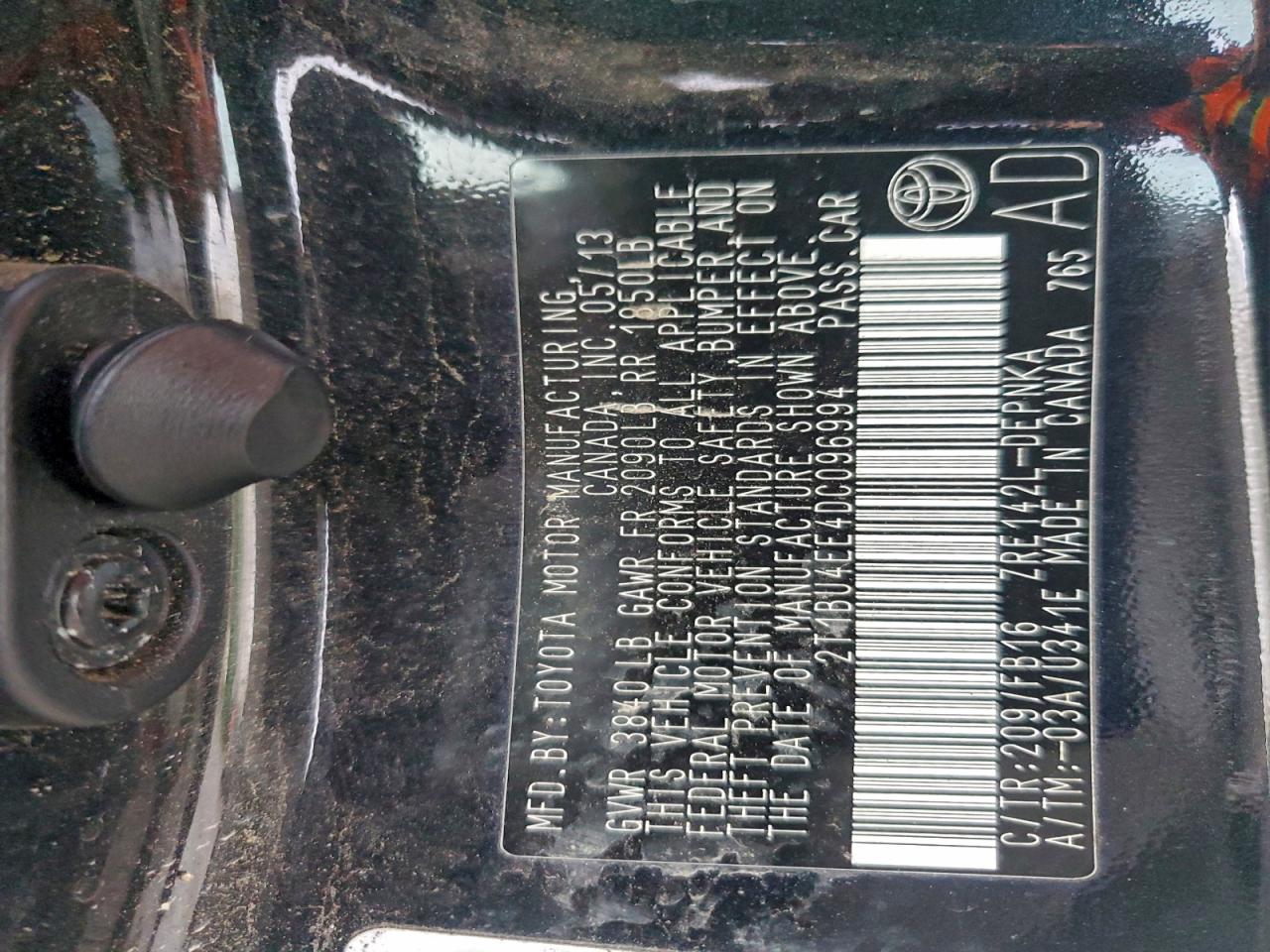 2013 TOYOTA COROLLA BASE photo 12