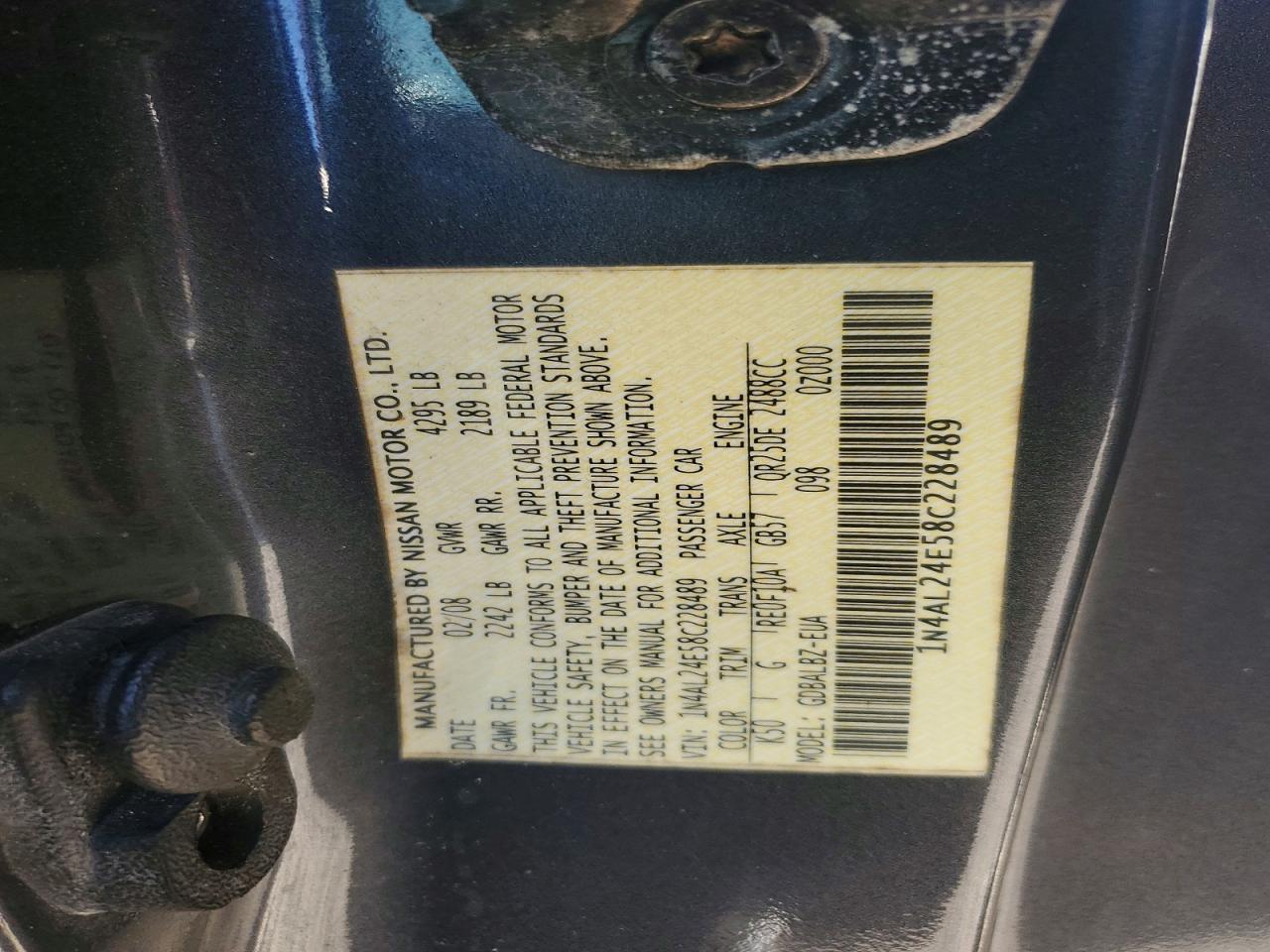 2008 NISSAN ALTIMA 2.5S photo 12