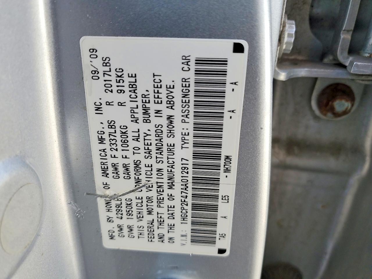 2010 HONDA ACCORD LXP photo 23