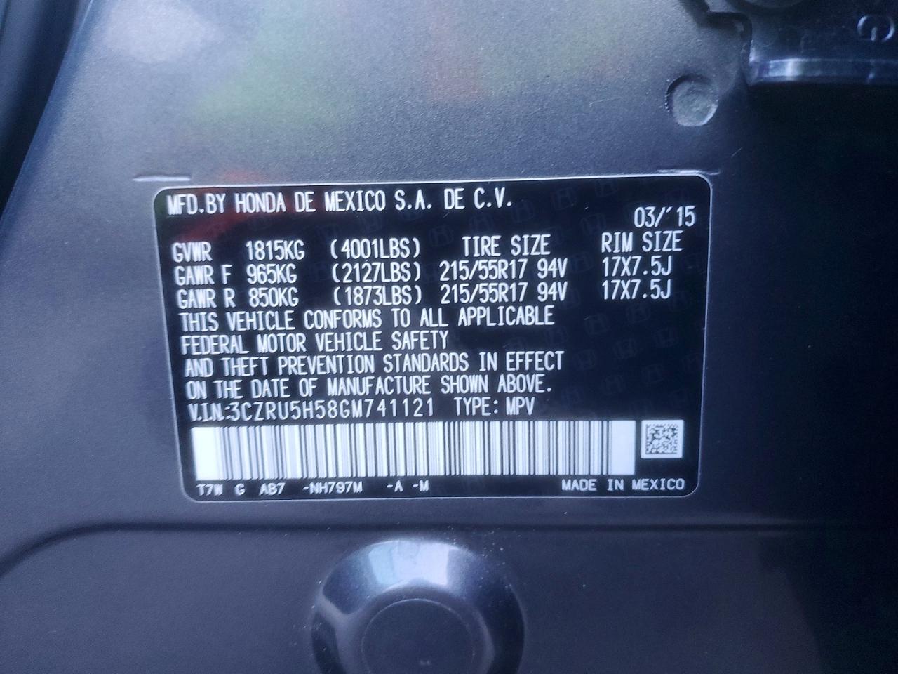 2016 HONDA HR-V EX photo 13