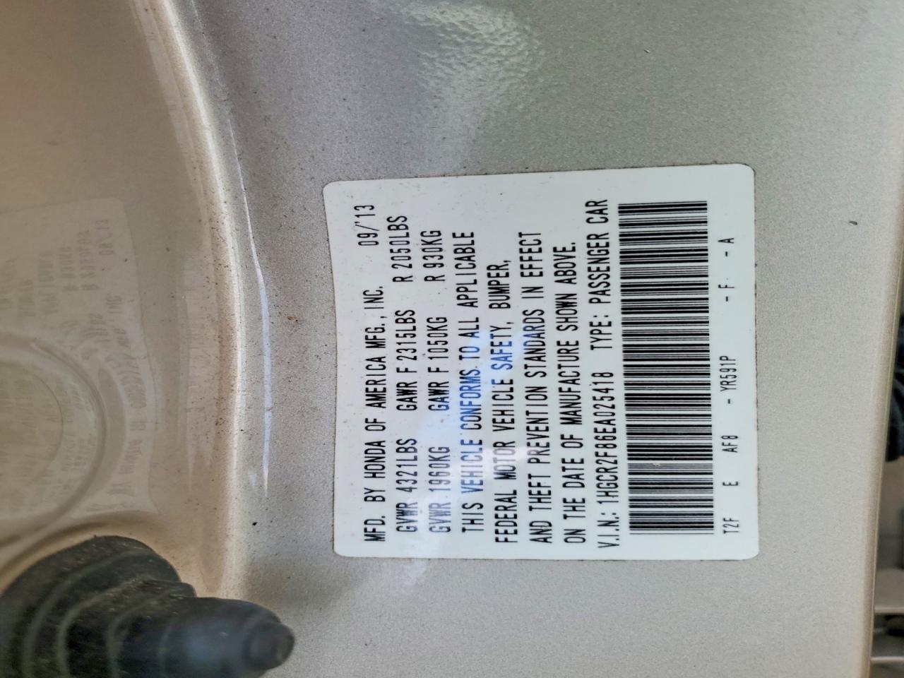 2014 HONDA ACCORD EXL photo 12