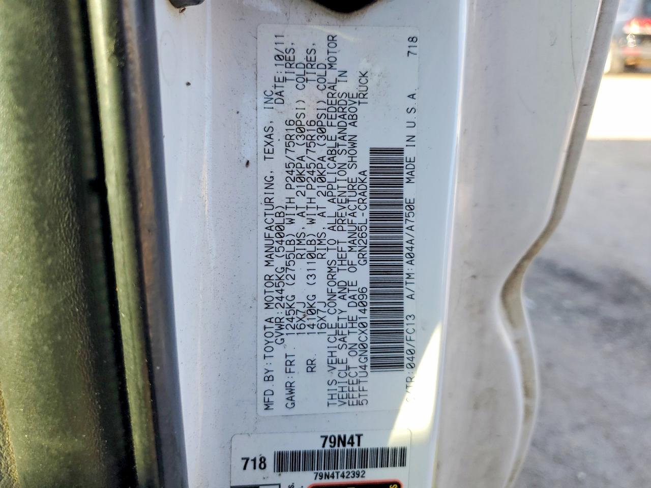 2012 TOYOTA TACOMA PRERUNNER ACCESS CAB photo 12