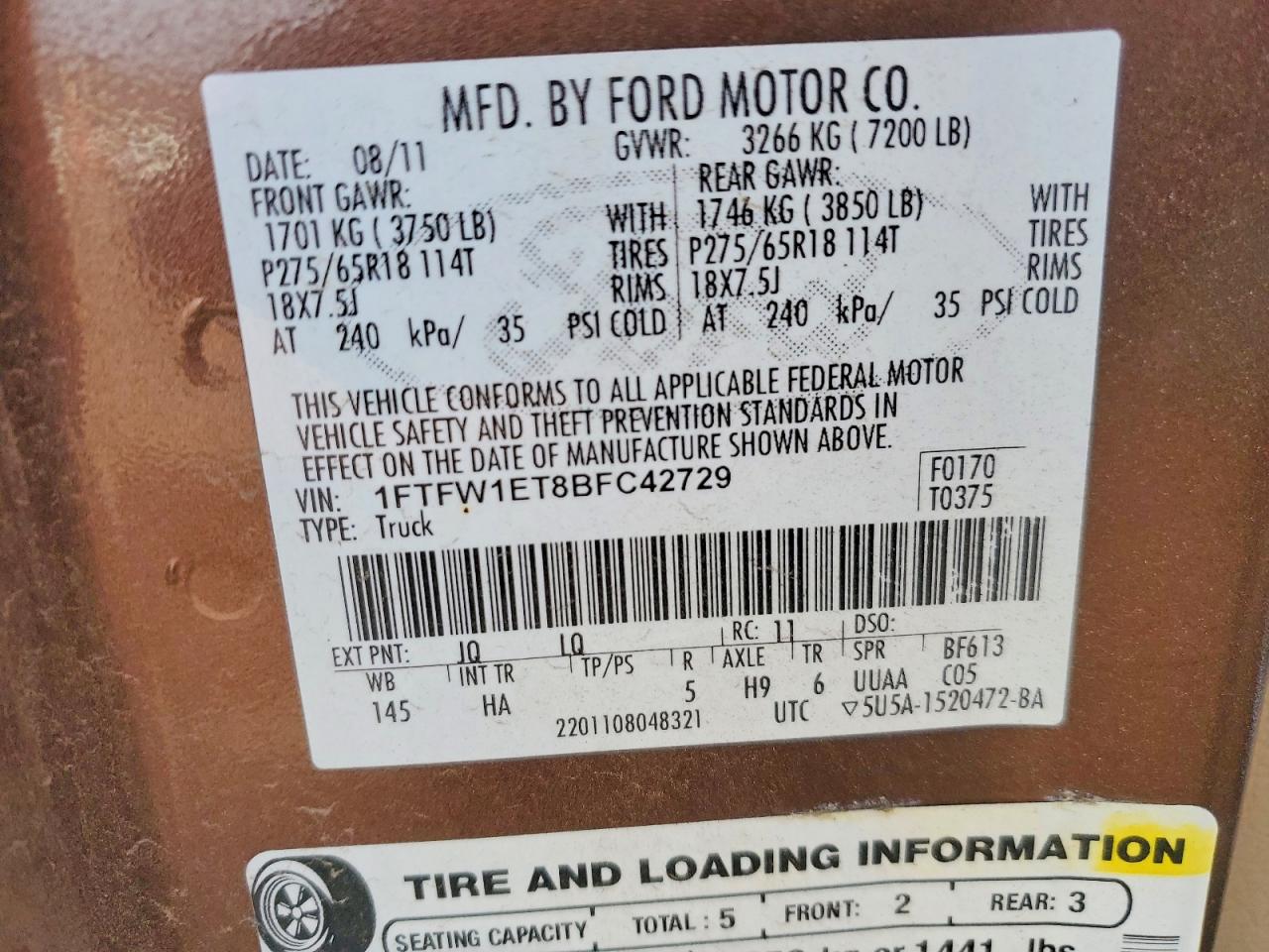 2011 FORD F150 SUPERCREW photo 12