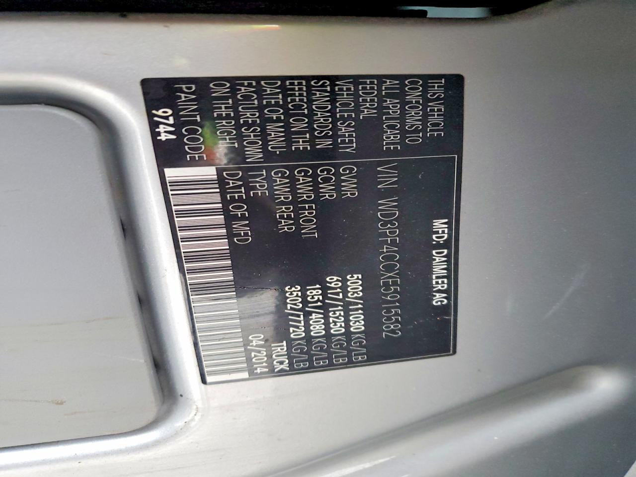 2014 MERCEDES-BENZ SPRINTER 3500 photo 13