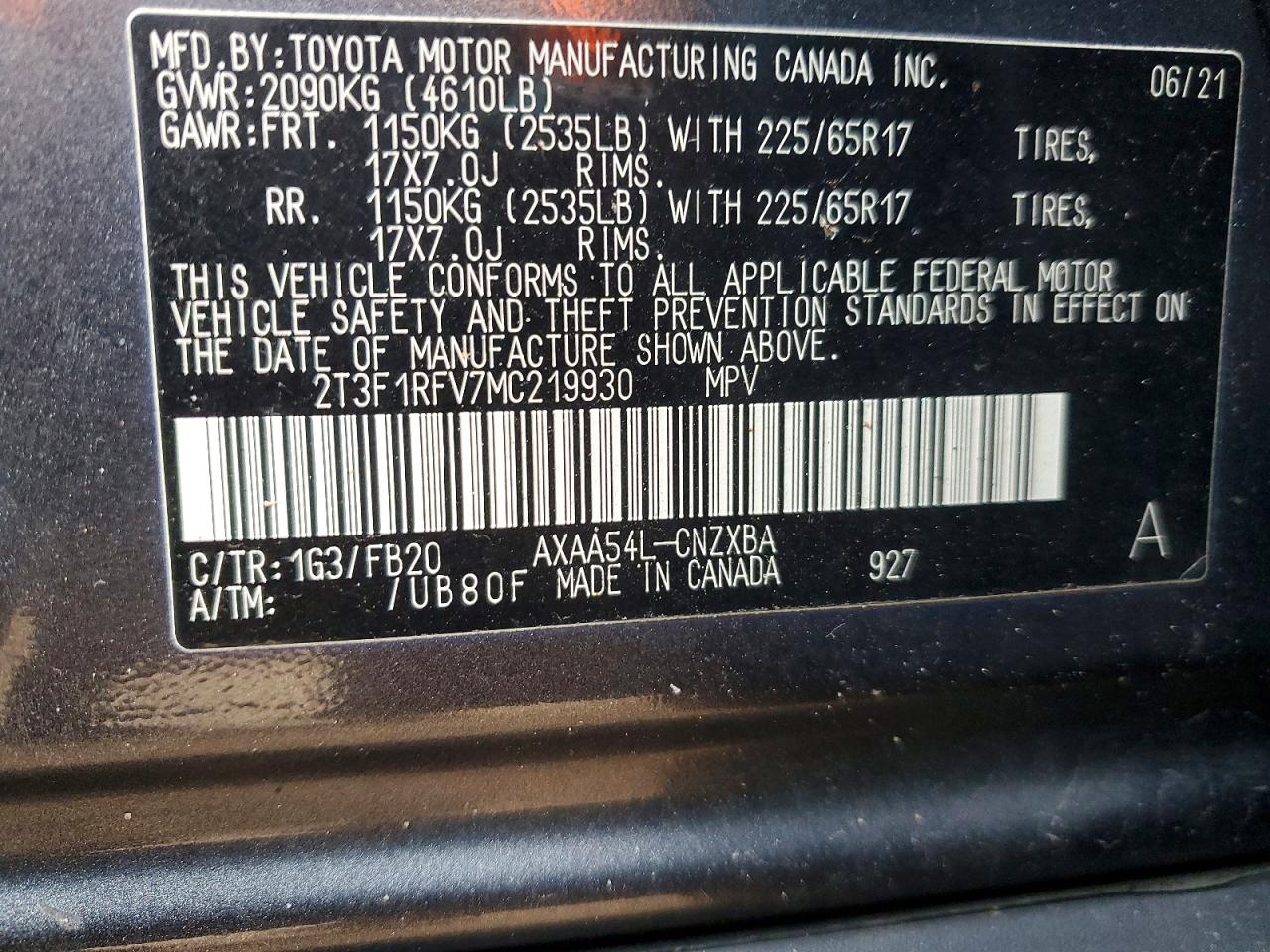 2021 TOYOTA RAV4 LE photo 14