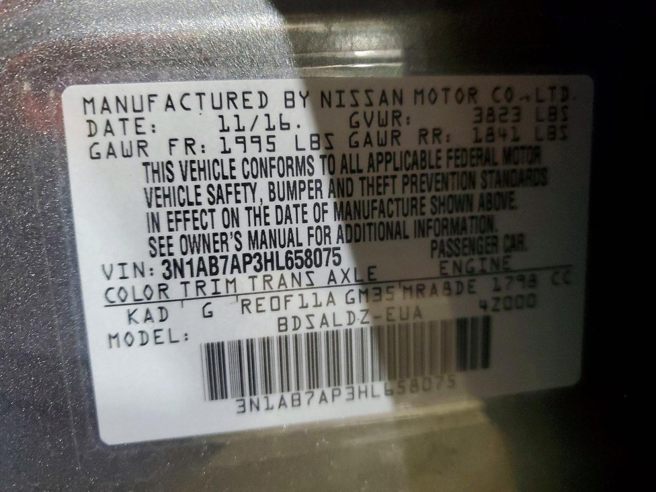 2017 NISSAN SENTRA S photo 12