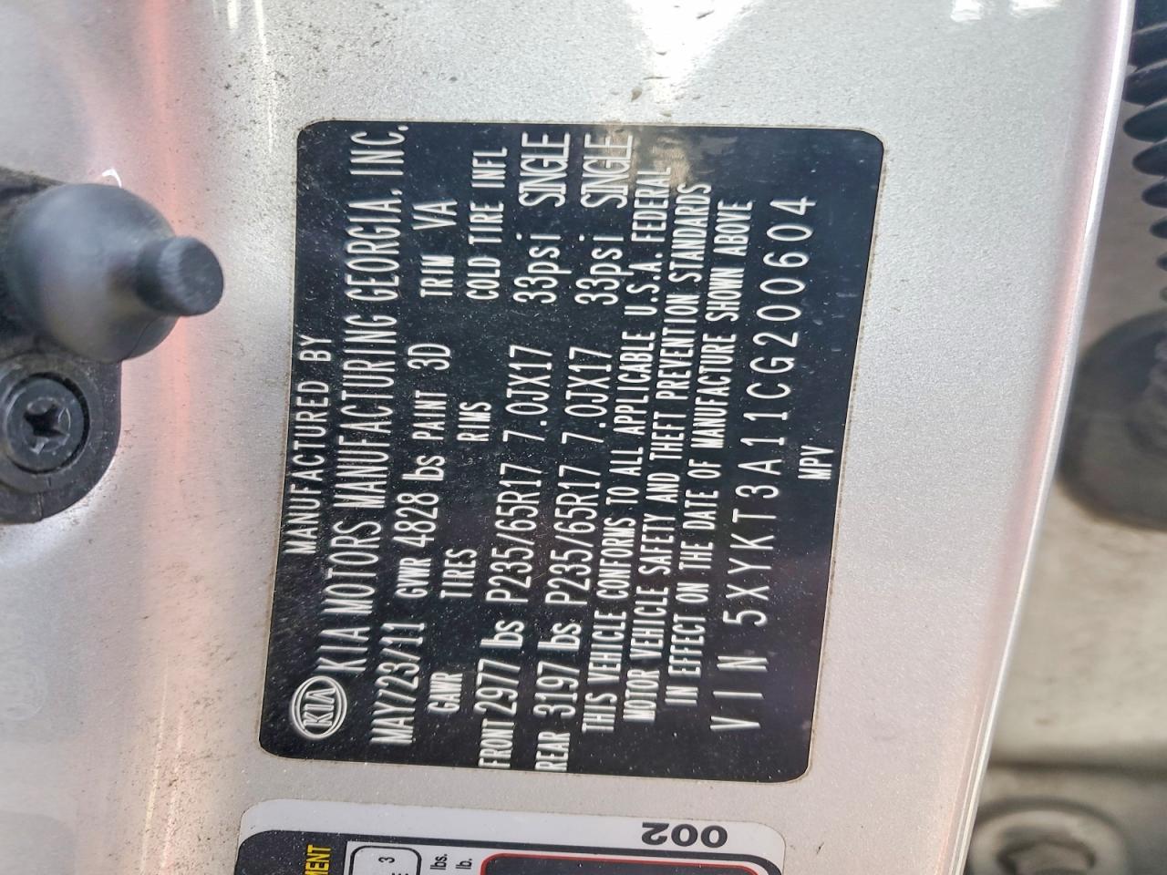 2012 KIA SORENTO BASE photo 13