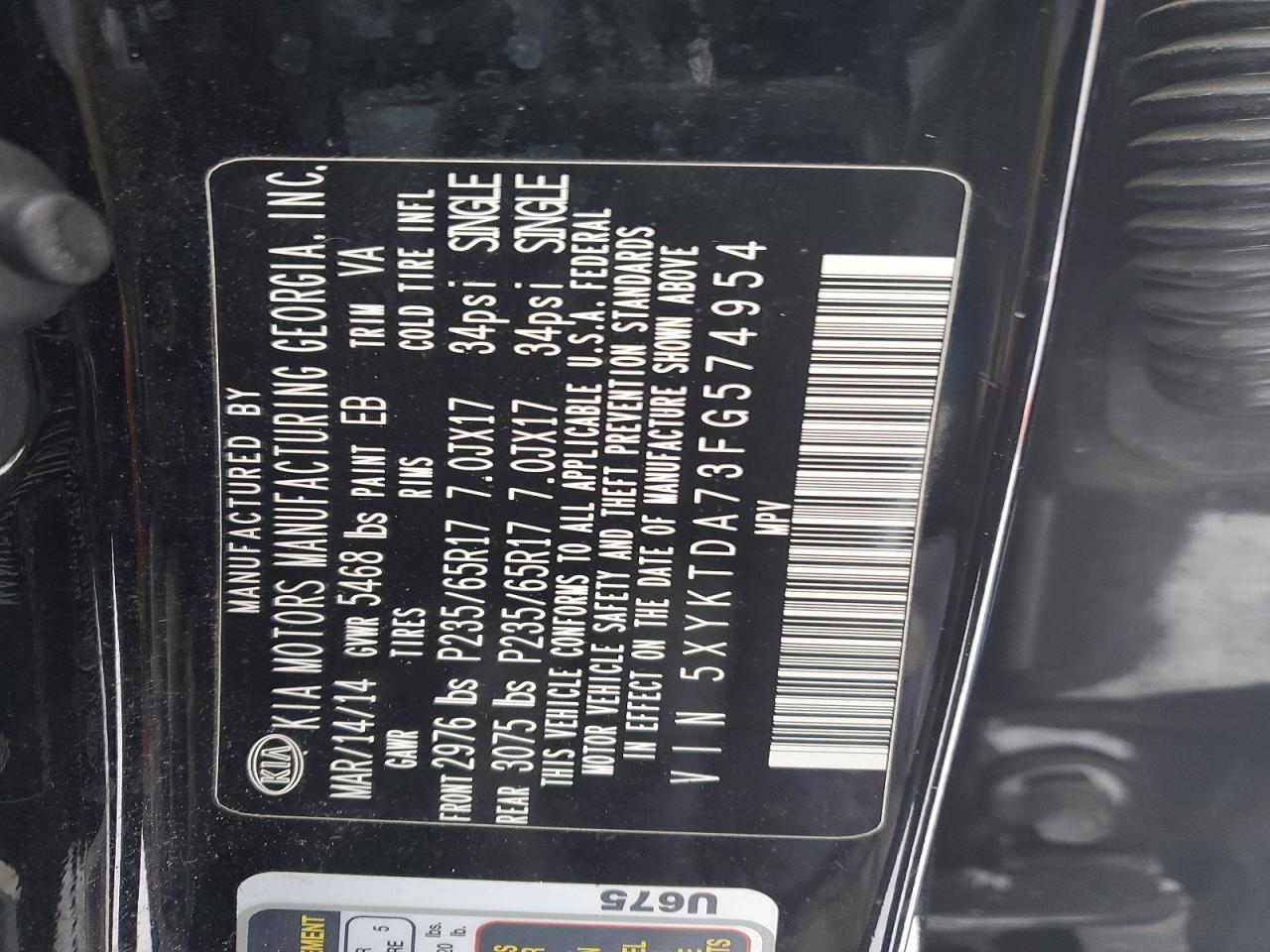 2015 KIA SORENTO LX photo 13