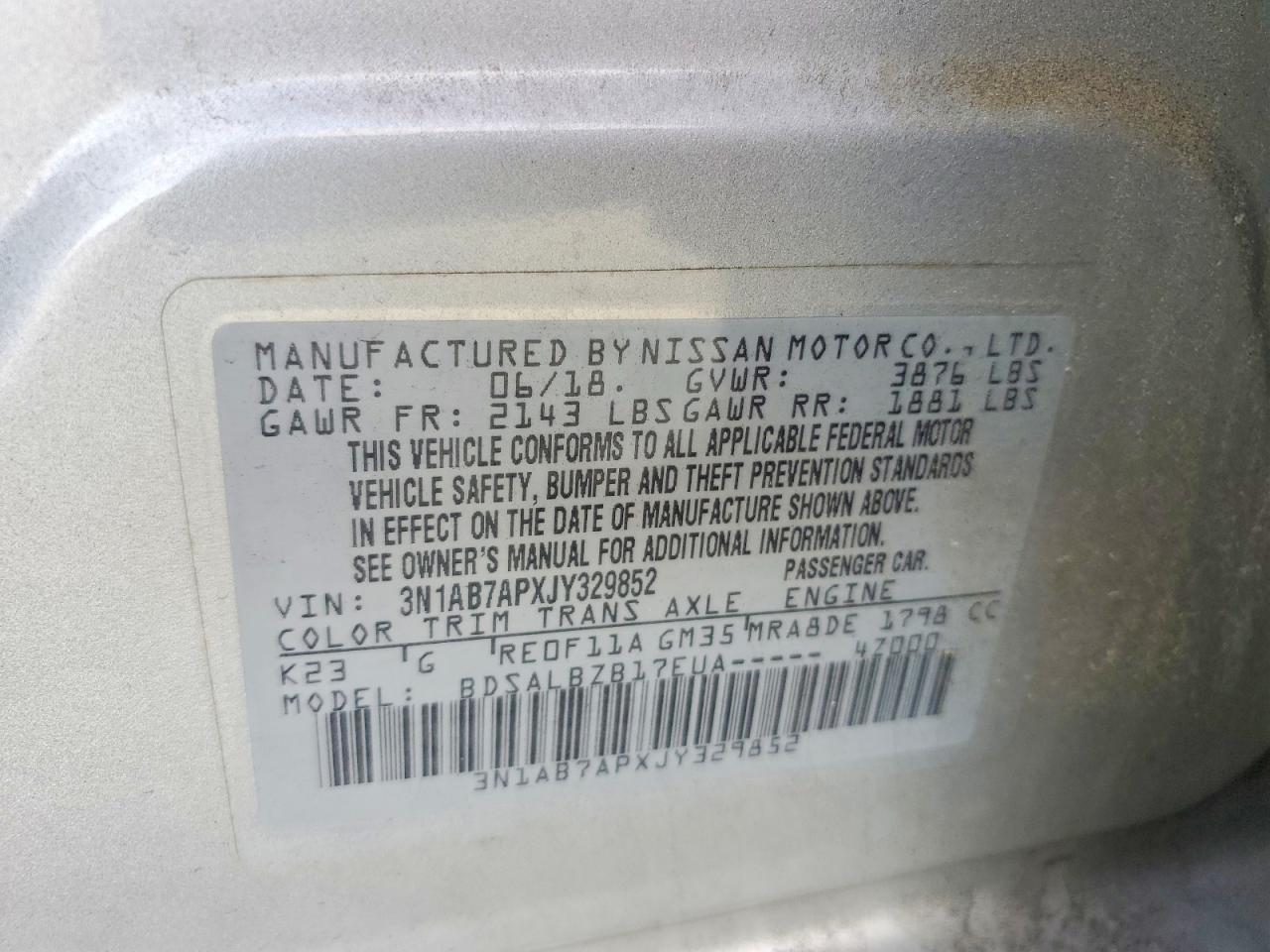 2018 NISSAN SENTRA S photo 12