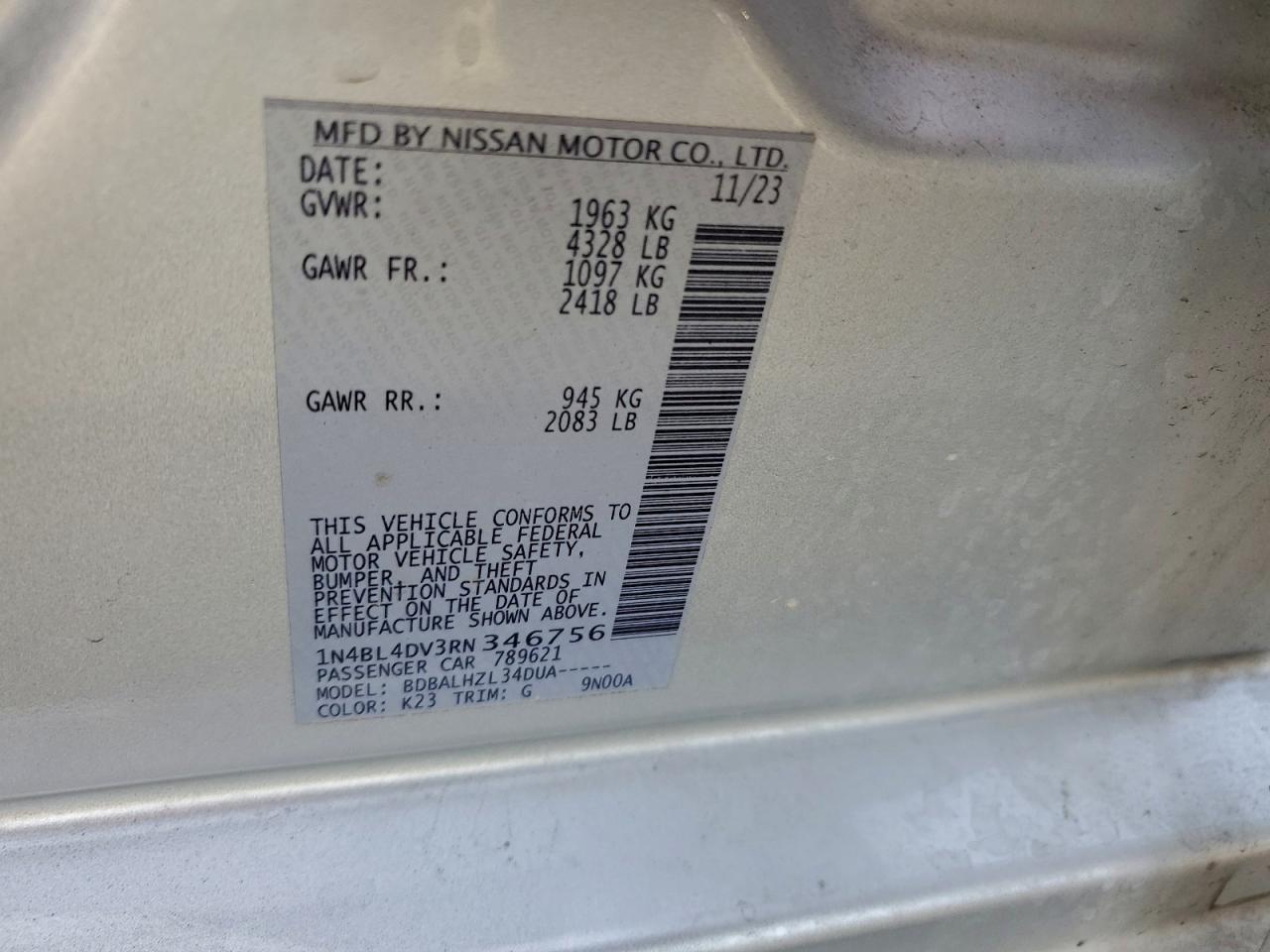 2024 NISSAN ALTIMA SV photo 12