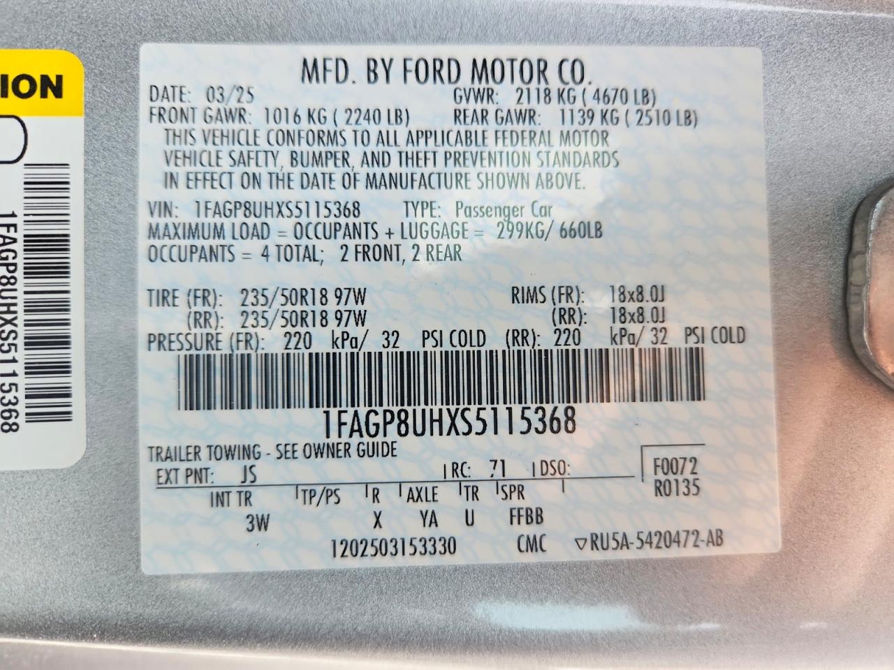 2025 FORD MUSTANG photo 13