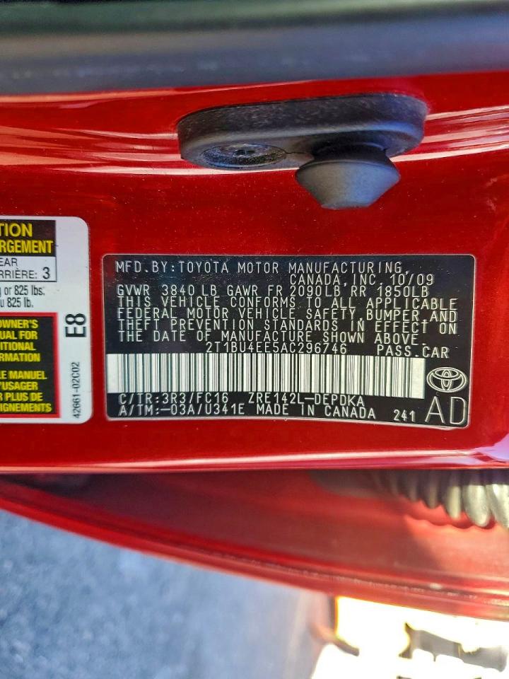 2010 TOYOTA COROLLA BASE photo 12